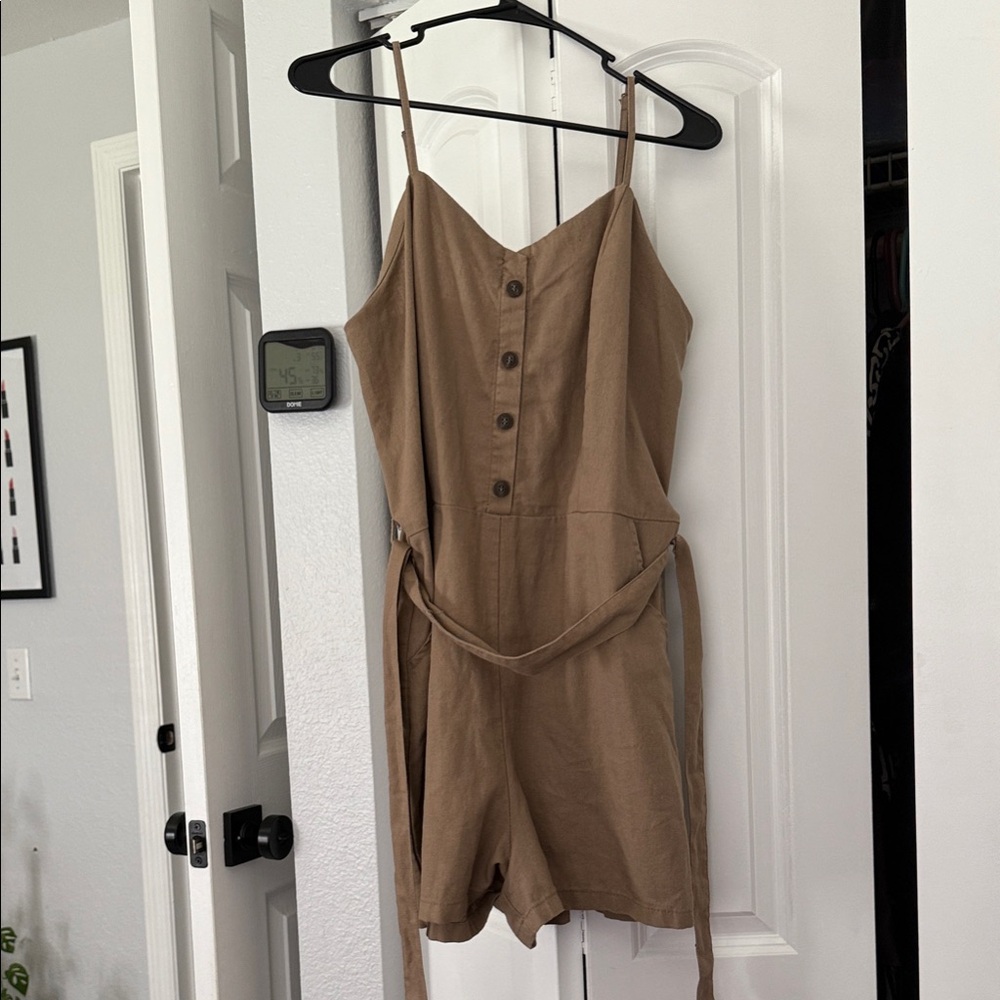 Elegant Brown Button-Down Jumpsuit